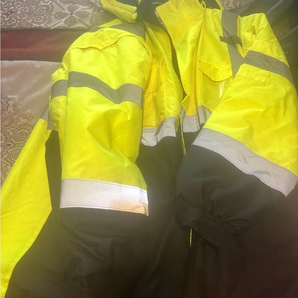 High-Visibility Yellow and Black Men's Jacket